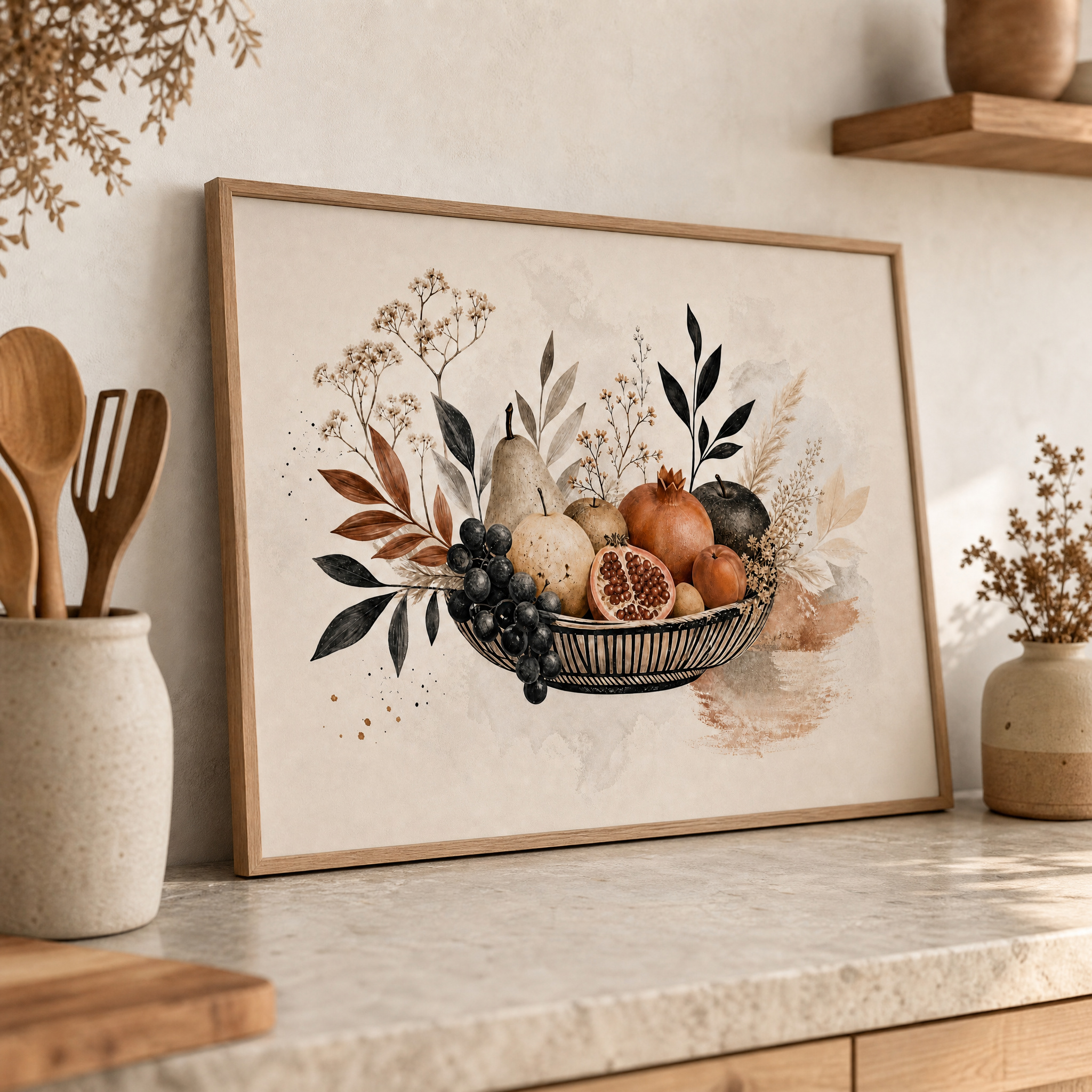 Close lifestyle crop botanical print Etsy mockup