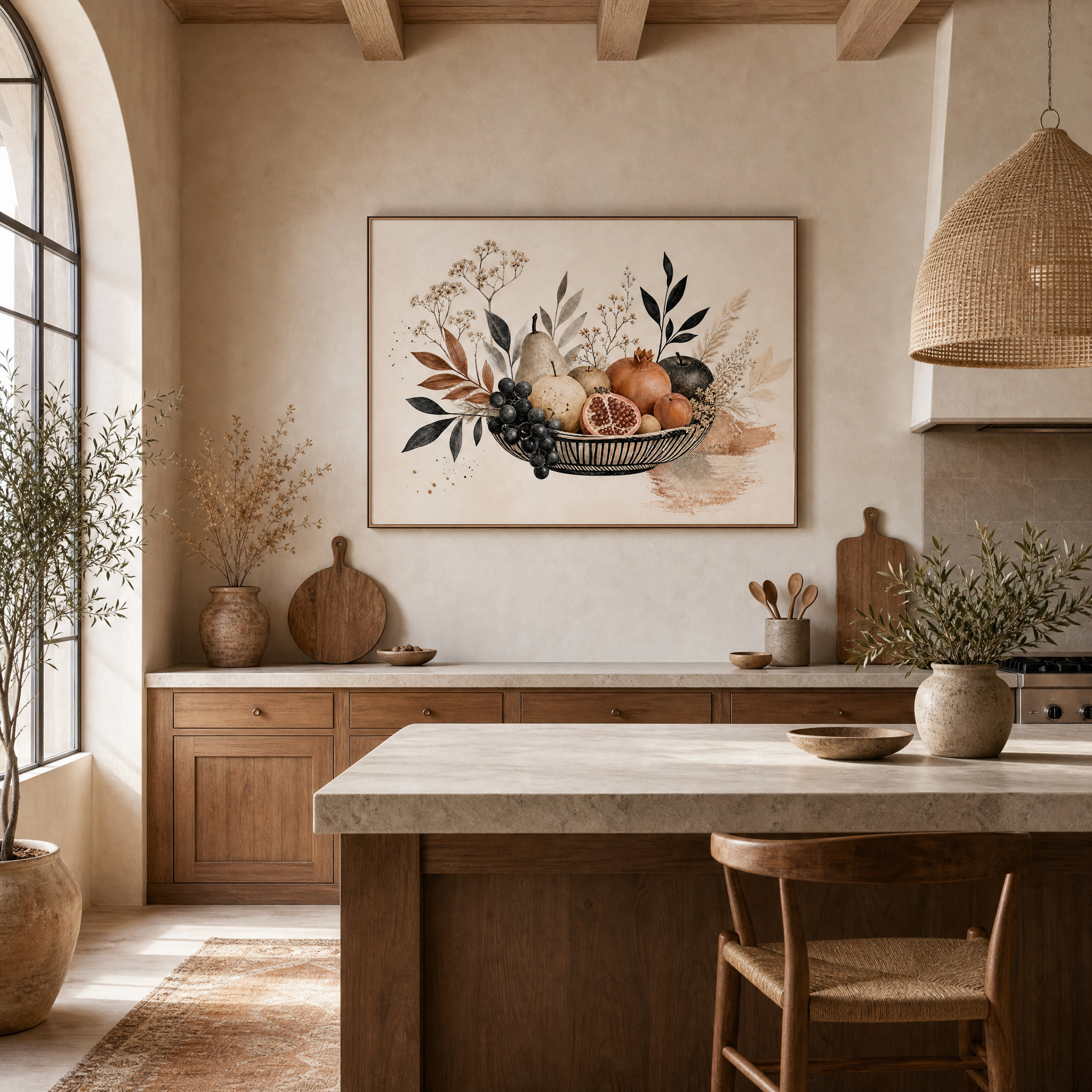 Wide room view botanical print Etsy mockup