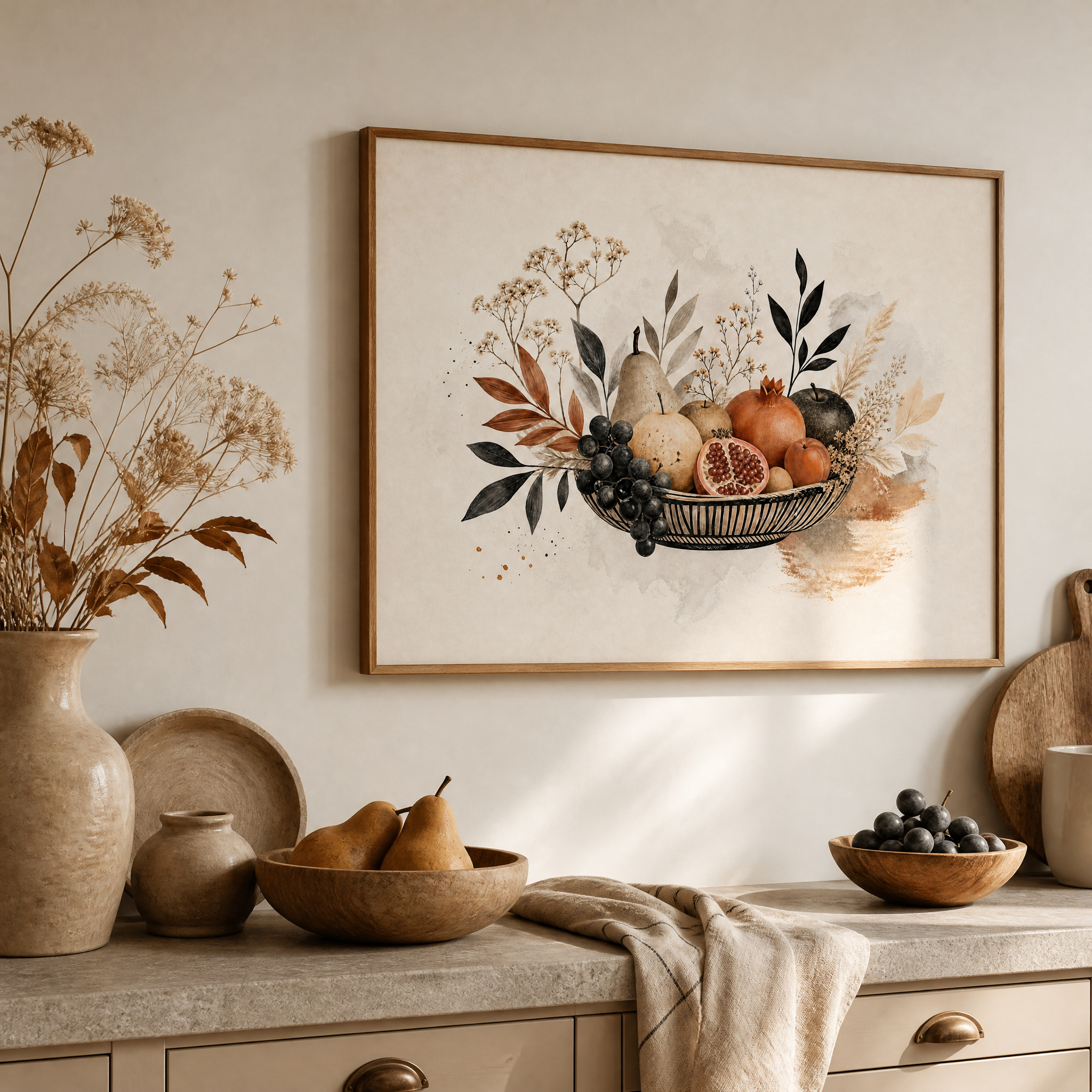 Elevated wall vignette botanical print Etsy mockup