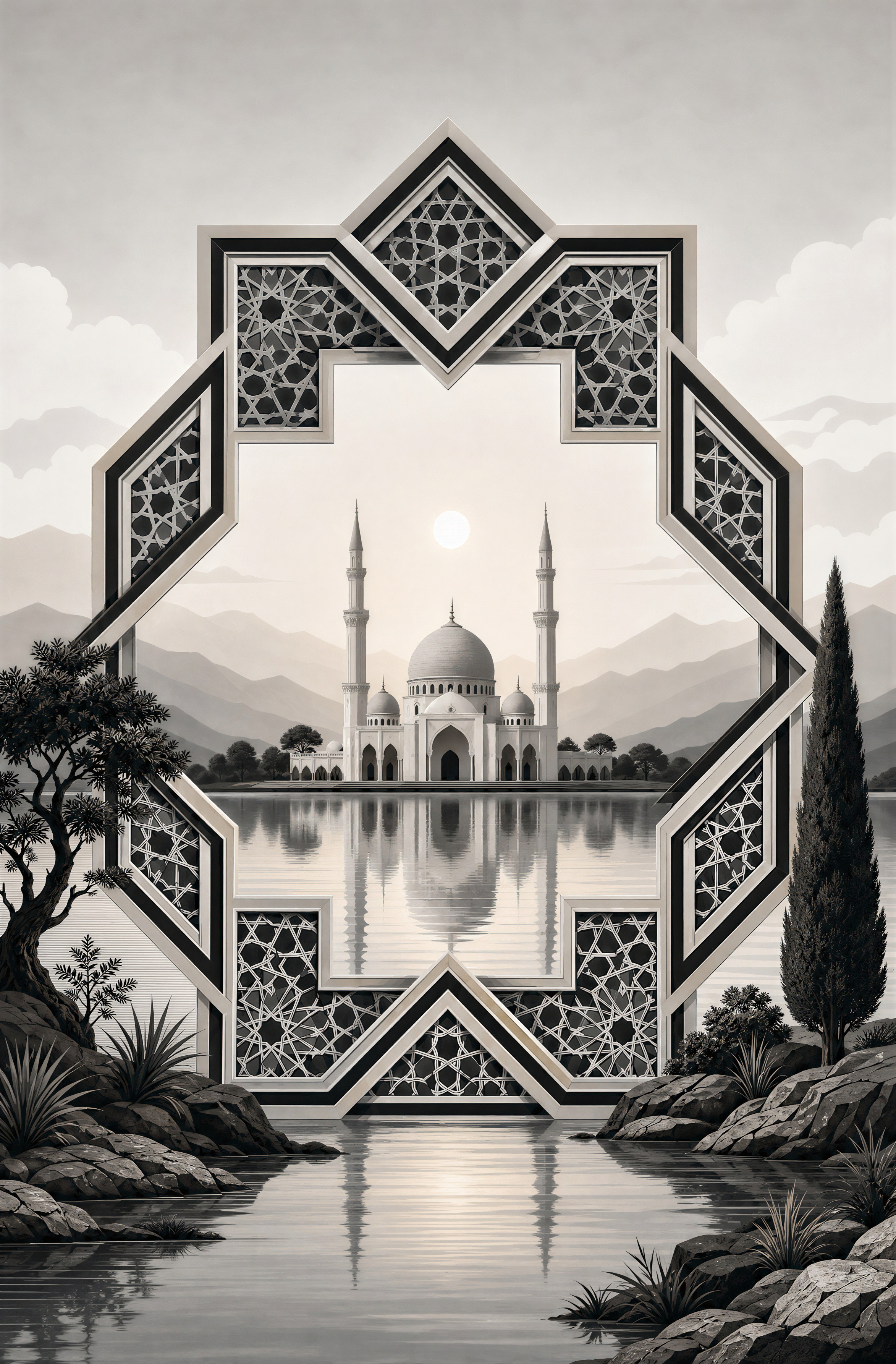 Geometric Architecture printable wall art example