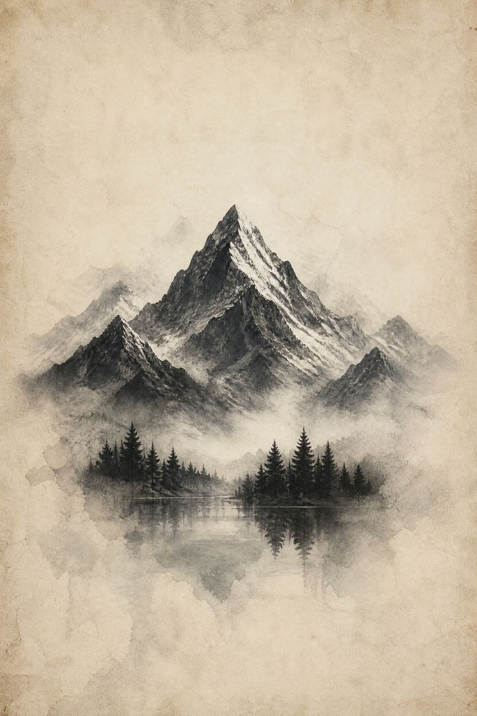 Minimal Mountain Print printable wall art example
