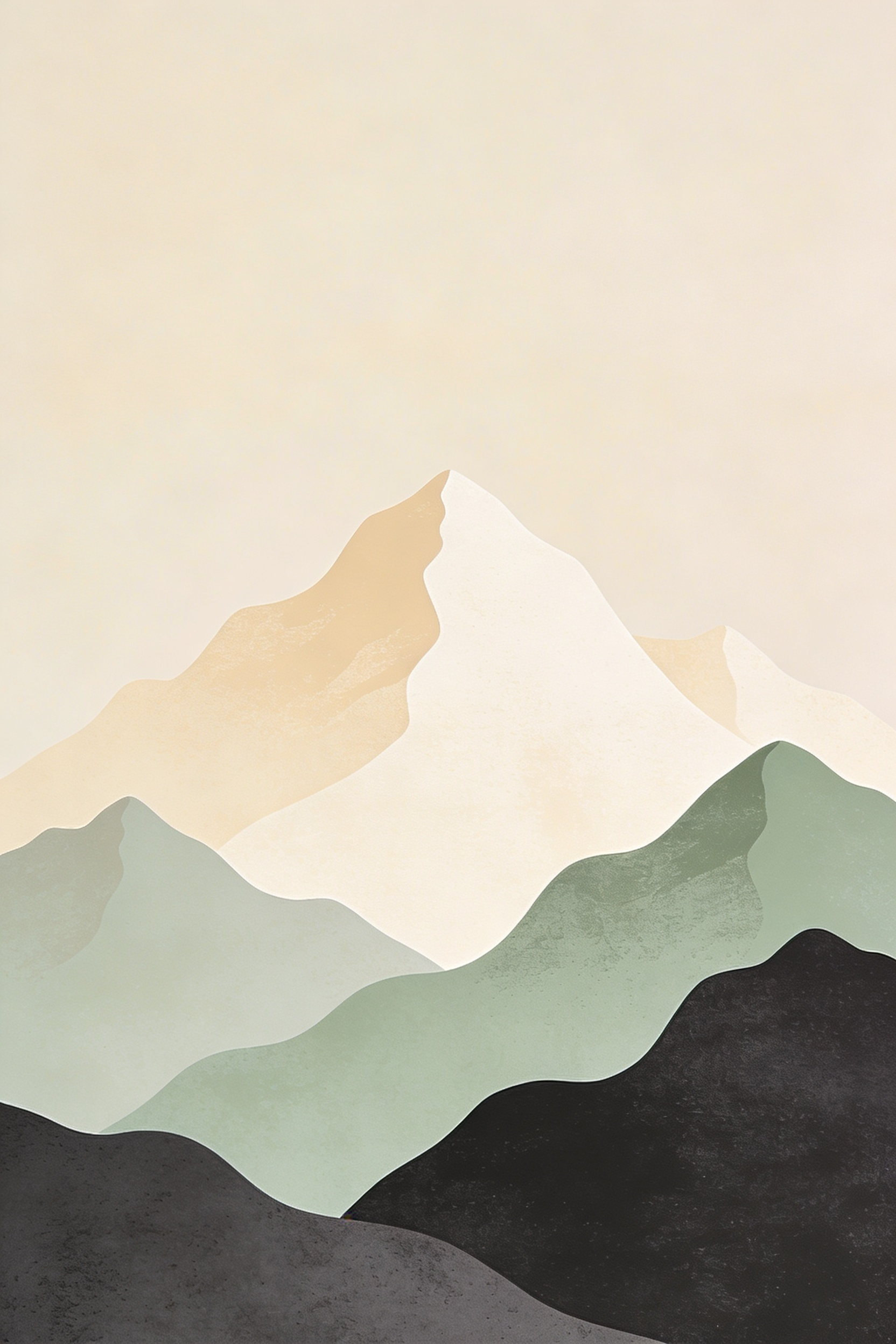 Minimal Sage Mountain printable wall art example