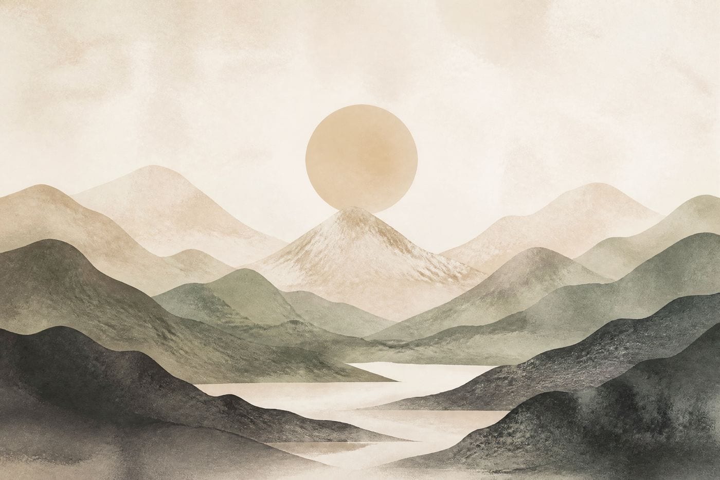 Soft Mountain Landscape printable wall art example